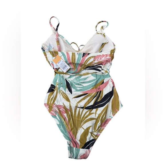 Women's Belted V-Neck Medium Coverage One Piece Swimsuit - Kona Sol Size Medium - Picture 4 of 5